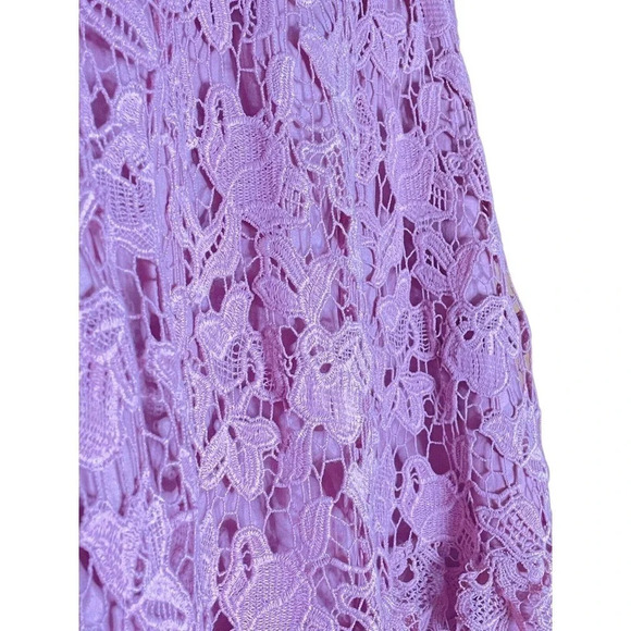 Champagne & Strawberry Elastic Waist Layered Crochet Lace A-line Sz Medium Pink - Picture 9 of 9